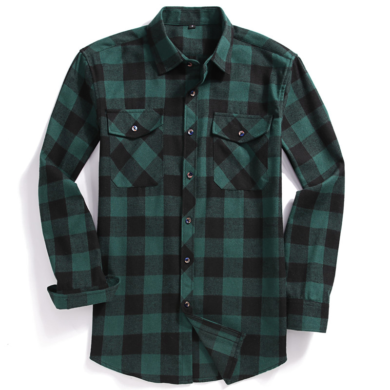 Flannel Shirt Lined - Mùa Thu Nam Tay Dài Cài