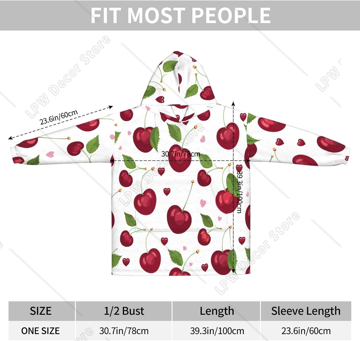 Summer Cherry Fruit Pattern We - đánh giá và giá Sherpa Hoodie Fleece