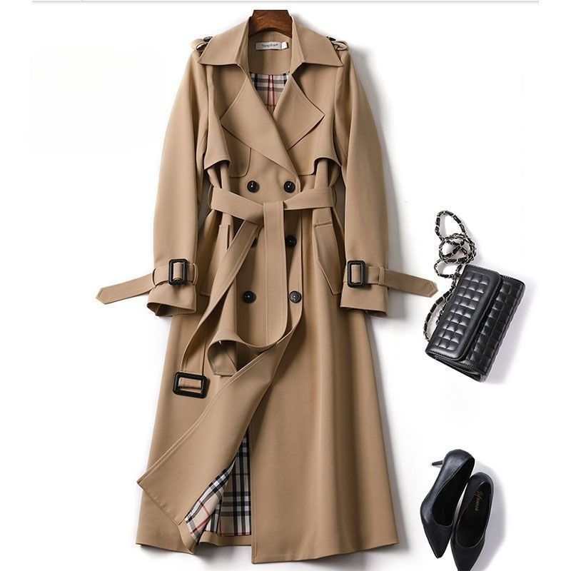 Korean Vintage Long Sleeve Mid - đánh giá và giá Wool Coat Peacoat