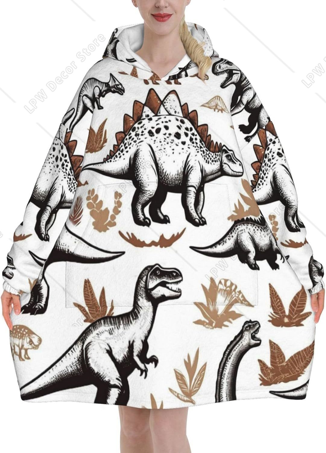 Animal Dinosaurs Wearable Blan - đánh giá và giá Sherpa Hoodie Fleece