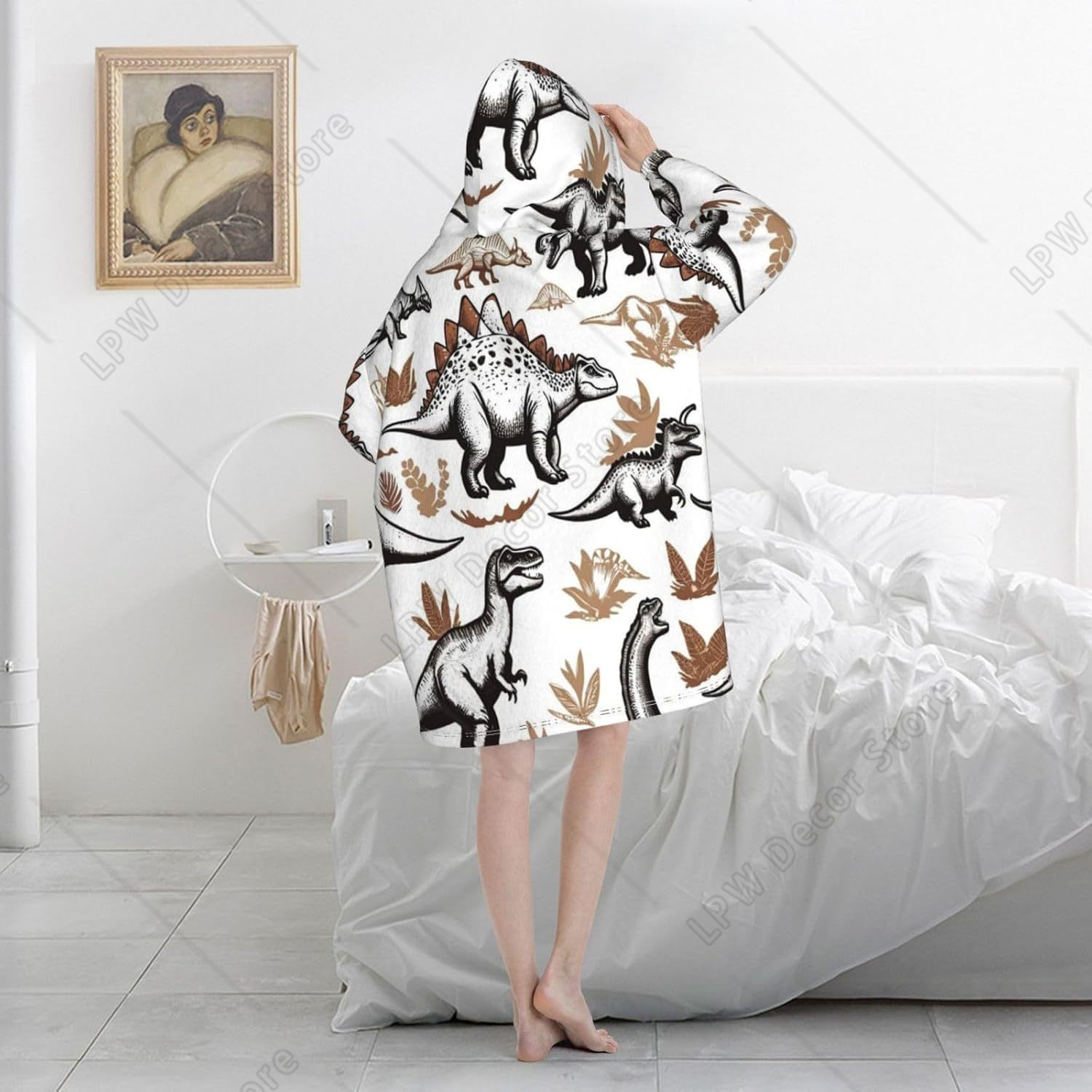 Animal Dinosaurs Wearable Blan - đánh giá và giá Sherpa Hoodie Fleece
