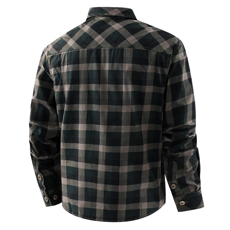 Men Plaid Casual Shirts Male M - đánh giá và giá Flannel Shirt Lined