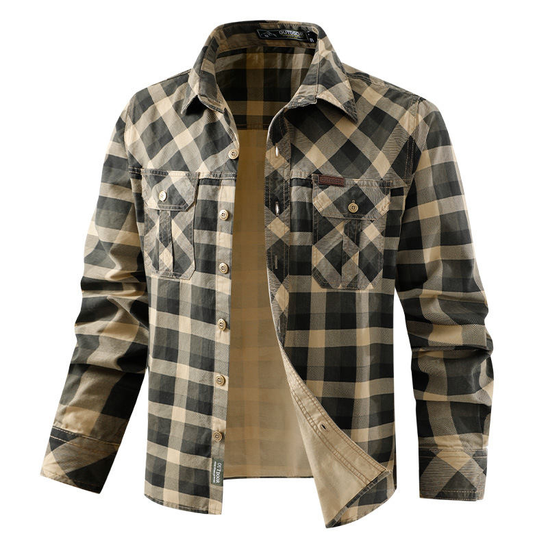Men's Retro Workwear Checkered - đánh giá và giá Flannel Shirt Lined