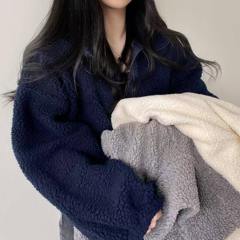 Women Stand Collar Cropped Zip - đánh giá và giá Sherpa Hoodie Fleece