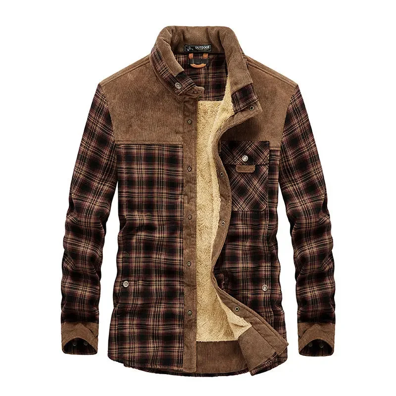 Áo Kẻ Sọc Áo Thu Đông Nỉ Ấm Áo - đánh giá và giá Flannel Shirt Lined