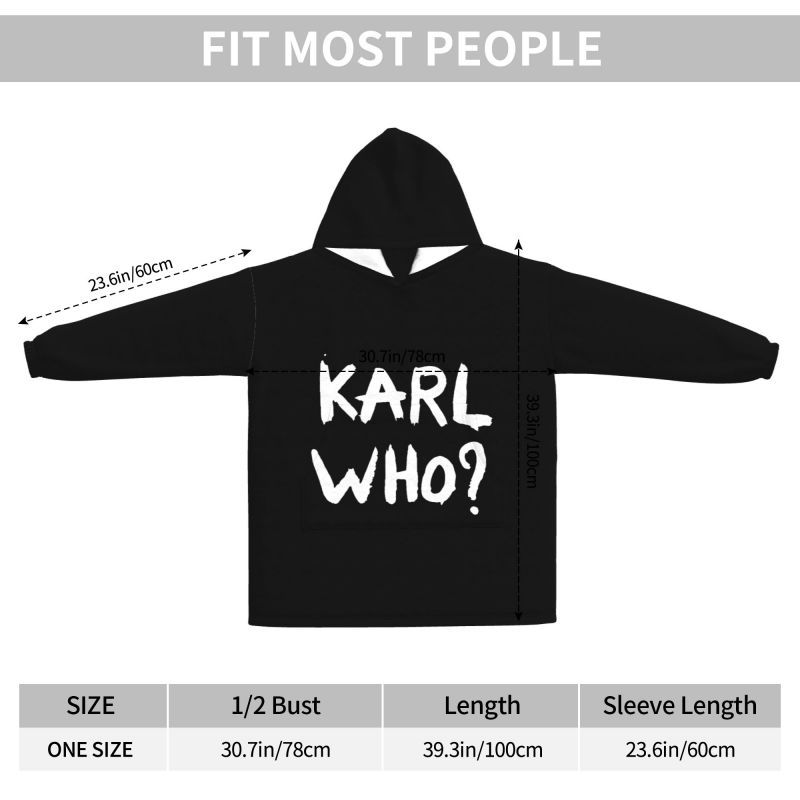 Karl Who Slogan Black Wearable - đánh giá và giá Sherpa Hoodie Fleece