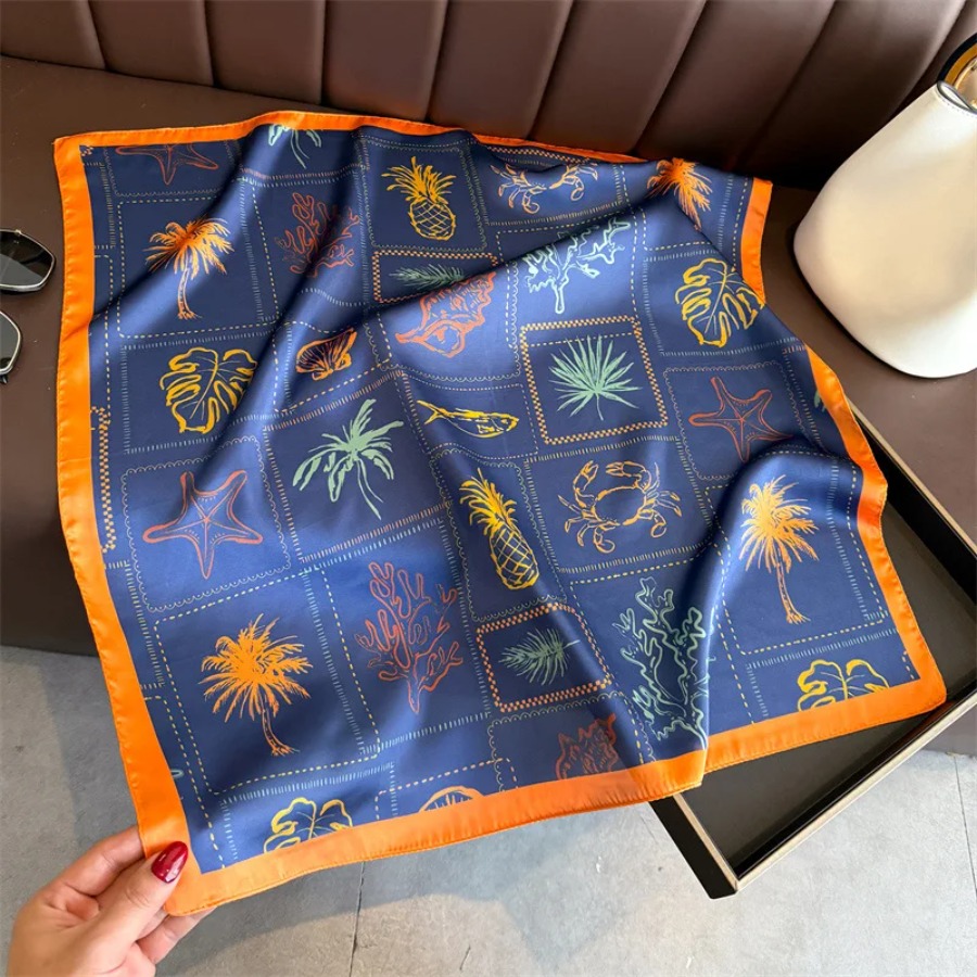 Blue Print Silk Square Scarf W - đánh giá và giá Shawl Wrap Winter